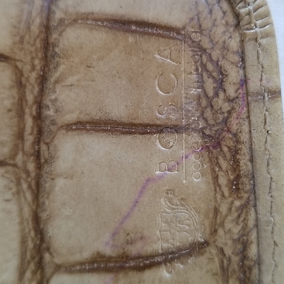 BOSCA BIEGE LEATHER WALLET BI-FOLD CLUTCH ITALY - Picture 6 of 10